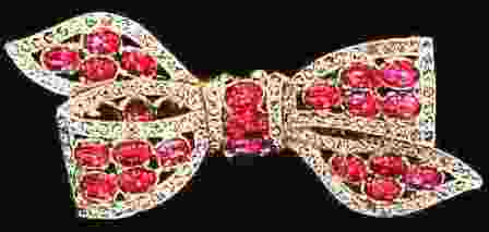 Pink Cabochon Bow, c. 1950's, $63 Retail