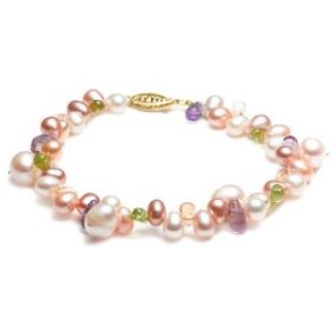 Amazon.com Freshwater Pearl, Citrine, Peridot, and Amythest Bracelet, $85 Retail