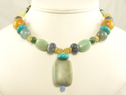 Mixed Jade, Coral and Citrine Necklace from icandi Jewelry, $95 Retail