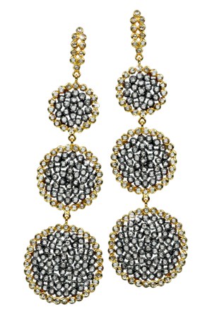 Karma Diamond Triple Circle Earrings