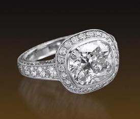 Cushion Diamond in Pave Setting from Mednikow Jewelers in Memphis and Atlanta
