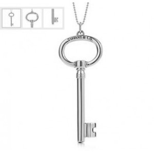 Tiffany and Co. Oval Key Small Pendant, Retail $175 with Chain