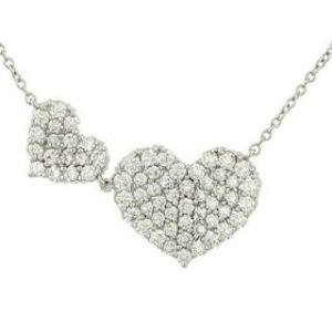 Pave Diamond Heart Pendant by Vera Wang, Retail $3021.75 